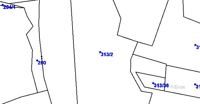 Parcela st. 313/2 v KÚ Jestřebí u Zábřeha, Katastrální mapa