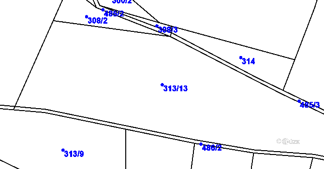 Parcela st. 313/13 v KÚ Jestřebí u Zábřeha, Katastrální mapa