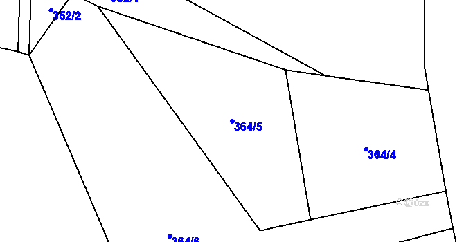 Parcela st. 364/5 v KÚ Jestřebí u Zábřeha, Katastrální mapa