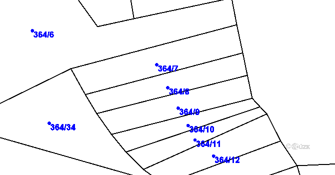 Parcela st. 364/8 v KÚ Jestřebí u Zábřeha, Katastrální mapa