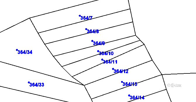 Parcela st. 364/10 v KÚ Jestřebí u Zábřeha, Katastrální mapa