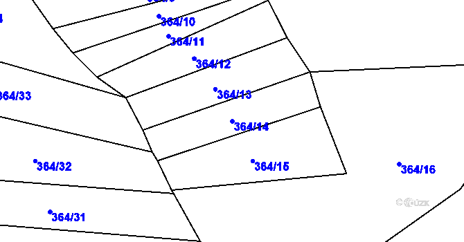 Parcela st. 364/14 v KÚ Jestřebí u Zábřeha, Katastrální mapa