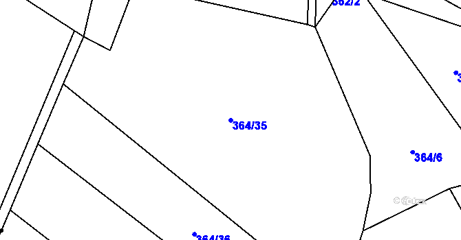 Parcela st. 364/35 v KÚ Jestřebí u Zábřeha, Katastrální mapa
