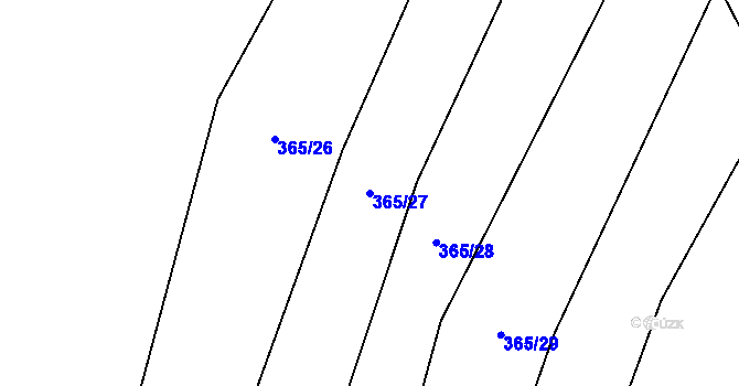 Parcela st. 365/27 v KÚ Jestřebí u Zábřeha, Katastrální mapa