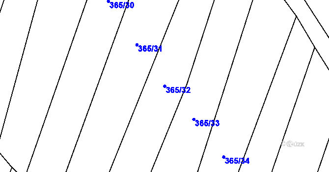 Parcela st. 365/32 v KÚ Jestřebí u Zábřeha, Katastrální mapa