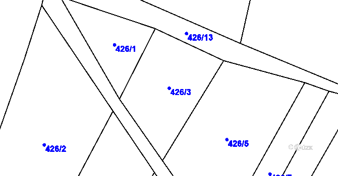 Parcela st. 426/3 v KÚ Jestřebí u Zábřeha, Katastrální mapa