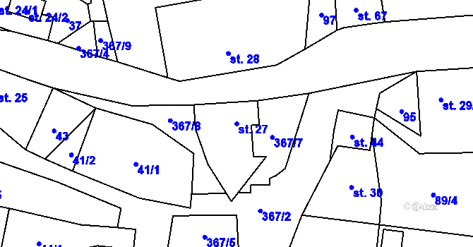 Parcela st. 27 v KÚ Jestřebíčko, Katastrální mapa