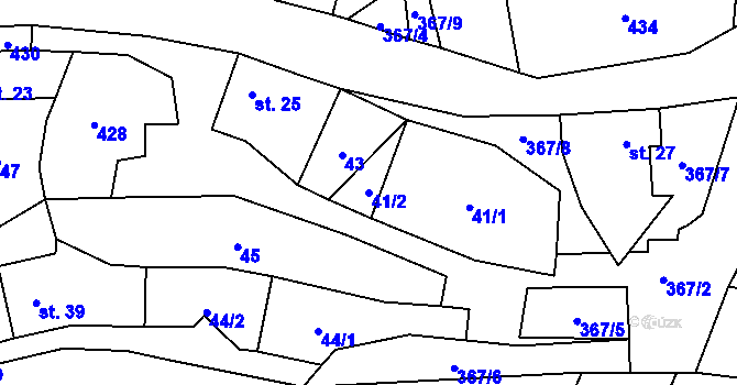 Parcela st. 41/2 v KÚ Jestřebíčko, Katastrální mapa