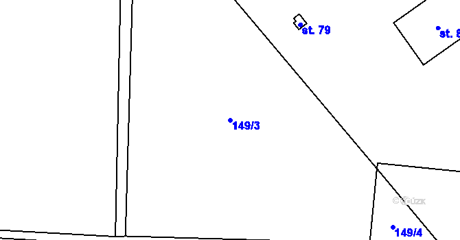Parcela st. 149/3 v KÚ Jestřebíčko, Katastrální mapa