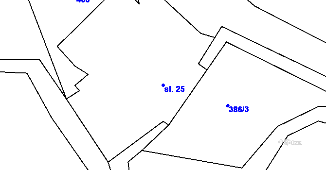 Parcela st. 25 v KÚ Ješetice, Katastrální mapa
