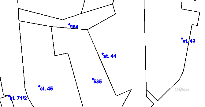 Parcela st. 44 v KÚ Ješetice, Katastrální mapa