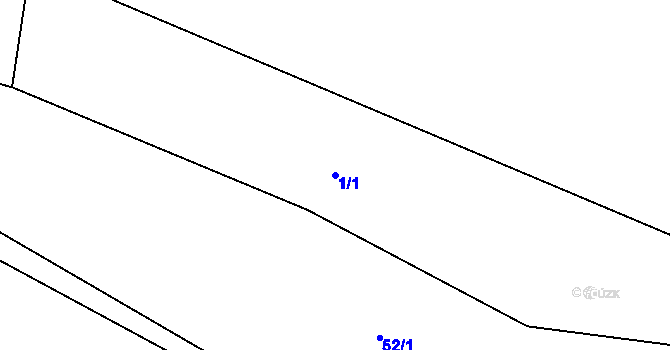 Parcela st. 1/1 v KÚ Ješetice, Katastrální mapa