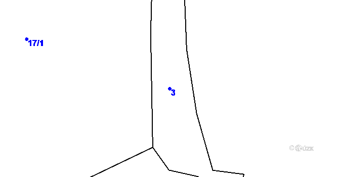 Parcela st. 3 v KÚ Ješetice, Katastrální mapa