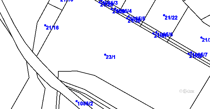 Parcela st. 23/1 v KÚ Ješetice, Katastrální mapa