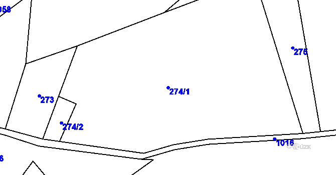 Parcela st. 274/1 v KÚ Ješetice, Katastrální mapa