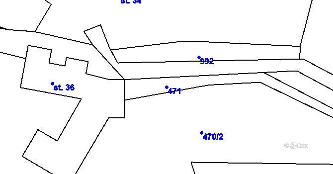 Parcela st. 471 v KÚ Ješetice, Katastrální mapa