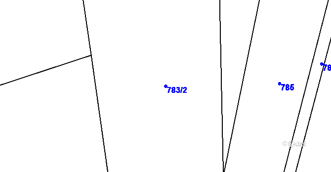 Parcela st. 783/2 v KÚ Ješetice, Katastrální mapa