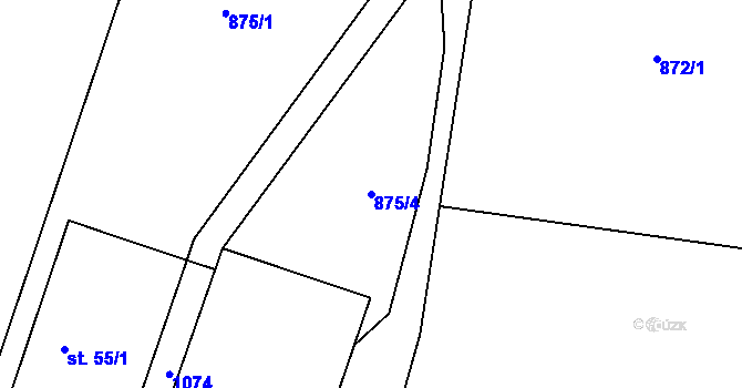 Parcela st. 875/4 v KÚ Ješetice, Katastrální mapa