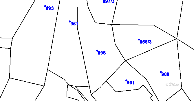 Parcela st. 896 v KÚ Ješetice, Katastrální mapa