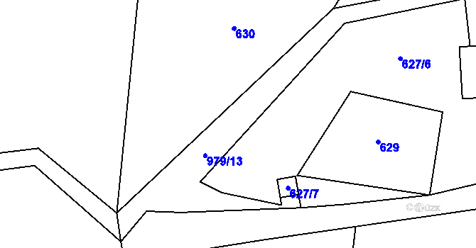 Parcela st. 979/4 v KÚ Ješetice, Katastrální mapa