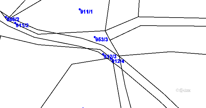Parcela st. 912/3 v KÚ Ješetice, Katastrální mapa
