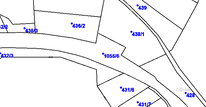 Parcela st. 1055/6 v KÚ Ješetice, Katastrální mapa