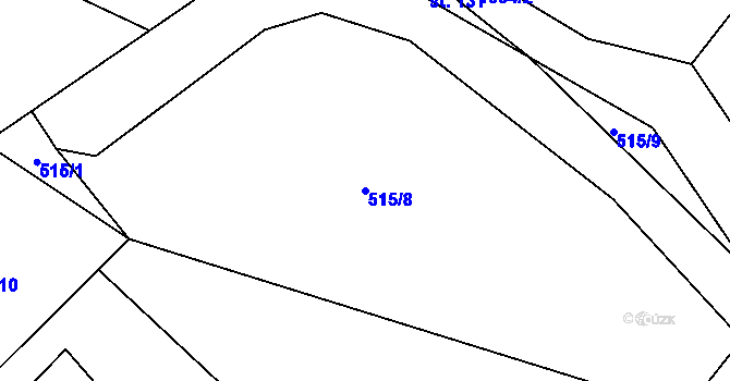 Parcela st. 515/8 v KÚ Ješetice, Katastrální mapa