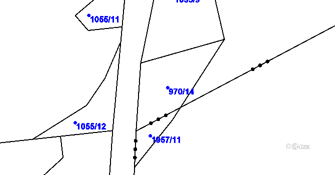 Parcela st. 970/14 v KÚ Ješetice, Katastrální mapa