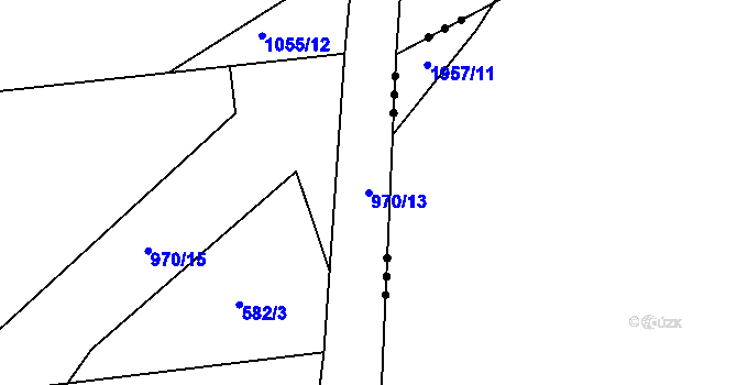 Parcela st. 970/13 v KÚ Ješetice, Katastrální mapa