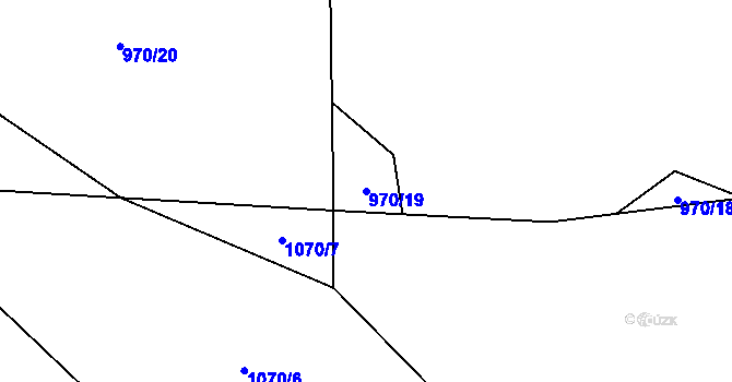 Parcela st. 970/19 v KÚ Ješetice, Katastrální mapa