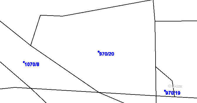 Parcela st. 970/20 v KÚ Ješetice, Katastrální mapa