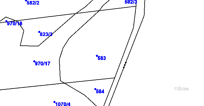 Parcela st. 823/4 v KÚ Ješetice, Katastrální mapa