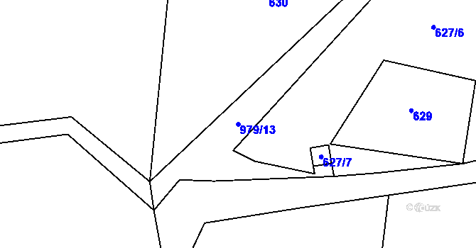 Parcela st. 979/13 v KÚ Ješetice, Katastrální mapa