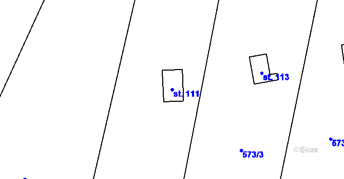 Parcela st. 111 v KÚ Ješetice, Katastrální mapa