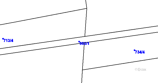 Parcela st. 965/1 v KÚ Ješetice, Katastrální mapa