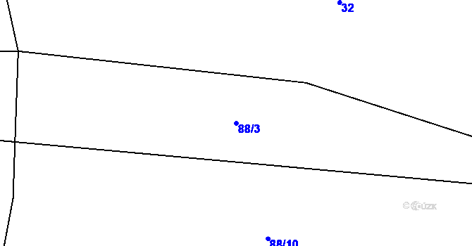 Parcela st. 88/3 v KÚ Ješetice, Katastrální mapa
