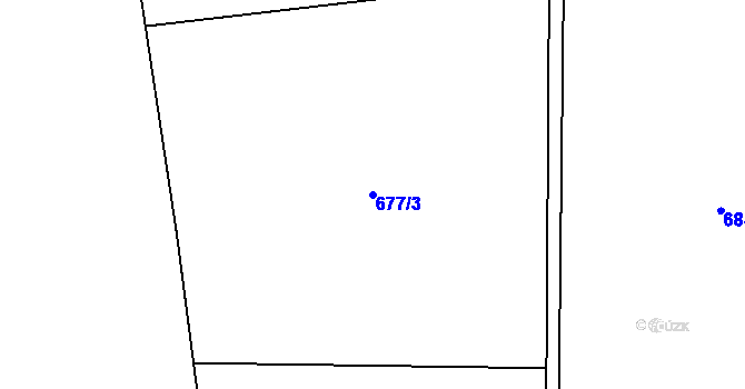 Parcela st. 677/3 v KÚ Ješetice, Katastrální mapa