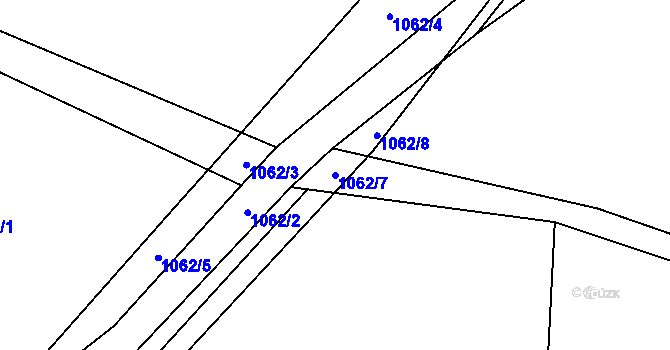 Parcela st. 1062/7 v KÚ Ješetice, Katastrální mapa