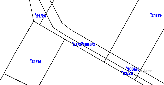 Parcela st. 1065/2 v KÚ Ješetice, Katastrální mapa