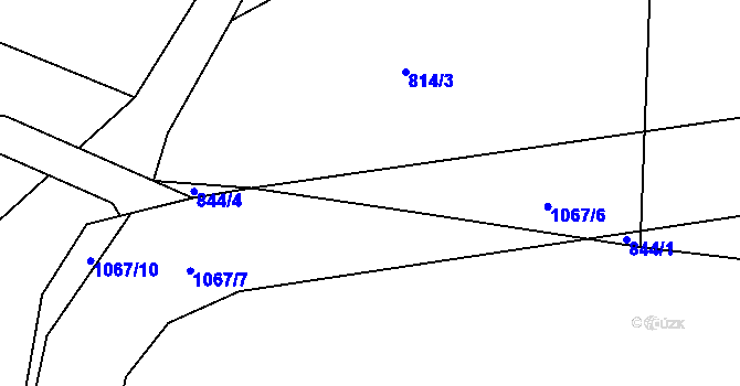 Parcela st. 1067/5 v KÚ Ješetice, Katastrální mapa