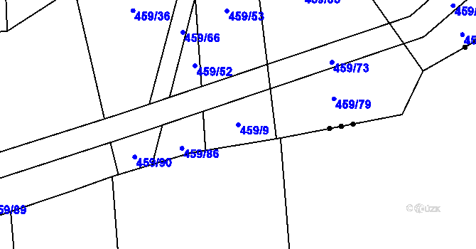 Parcela st. 459/9 v KÚ Jetětice, Katastrální mapa