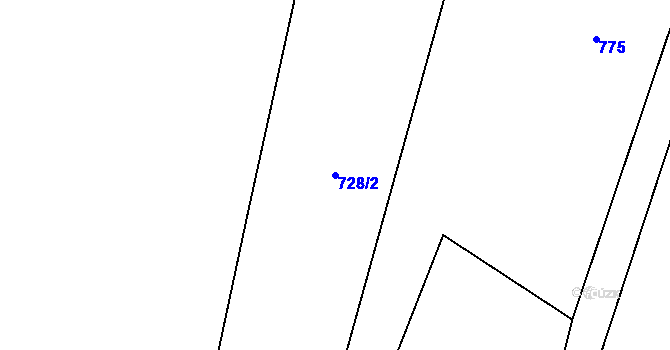 Parcela st. 728/2 v KÚ Jetětice, Katastrální mapa