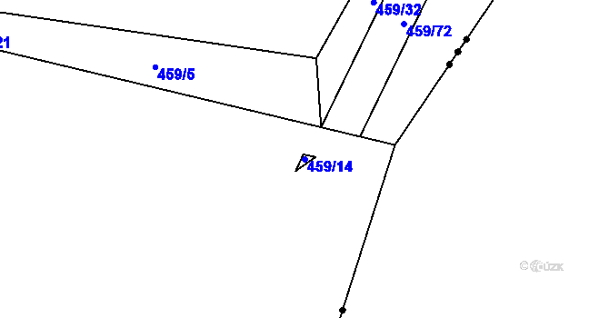 Parcela st. 459/14 v KÚ Jetětice, Katastrální mapa