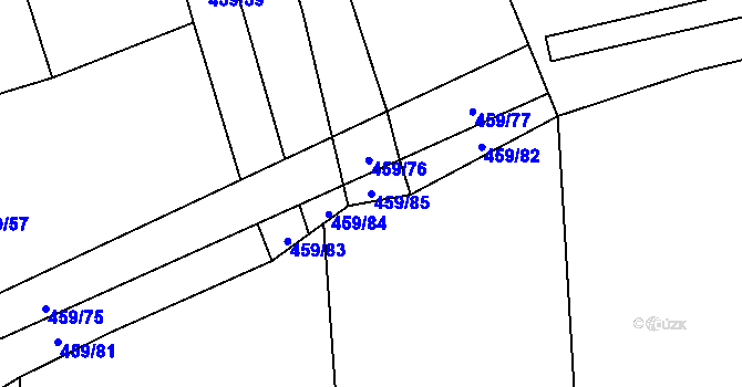 Parcela st. 459/85 v KÚ Jetětice, Katastrální mapa