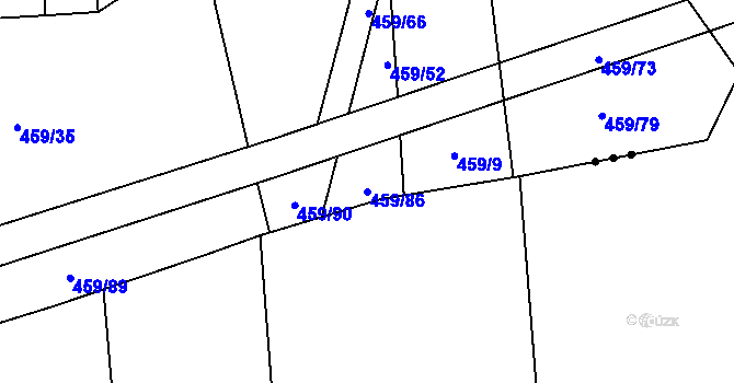 Parcela st. 459/86 v KÚ Jetětice, Katastrální mapa