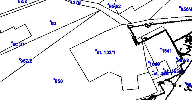 Parcela st. 132/1 v KÚ Jetřichov, Katastrální mapa