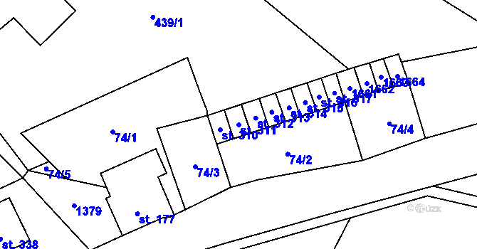 Parcela st. 311 v KÚ Jetřichov, Katastrální mapa