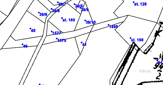 Parcela st. 41 v KÚ Jetřichov, Katastrální mapa