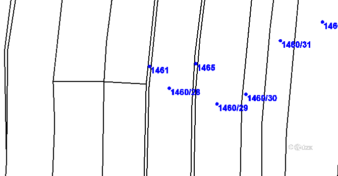 Parcela st. 1460/28 v KÚ Jetřichovec, Katastrální mapa