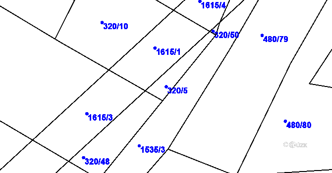 Parcela st. 320/5 v KÚ Jetřichovec, Katastrální mapa
